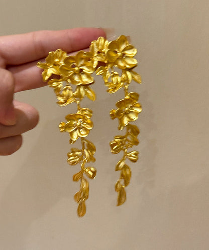 New Gold Copper Overgild Tassel Drop Earrings