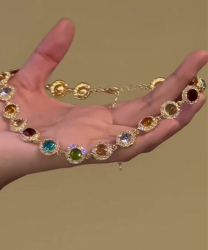 Gold Copper Overgirl Zircon Collar Necklace
