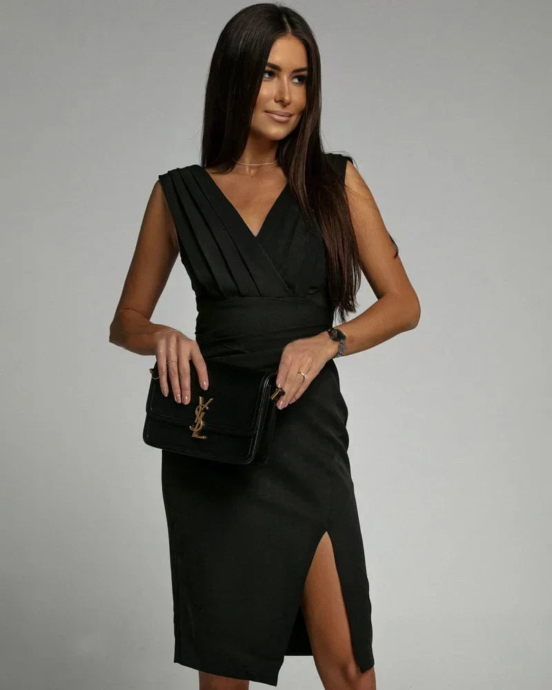 Shae - Stylish Mini Dress With V-neck