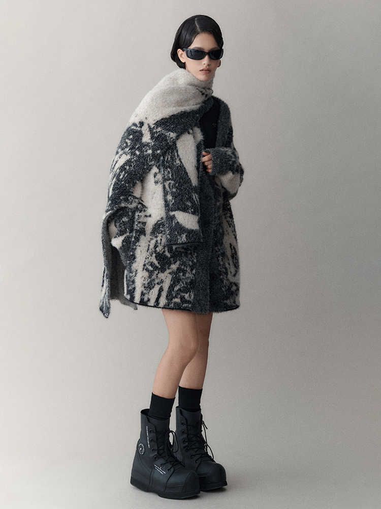 Retro Oversize Wool Cardigan