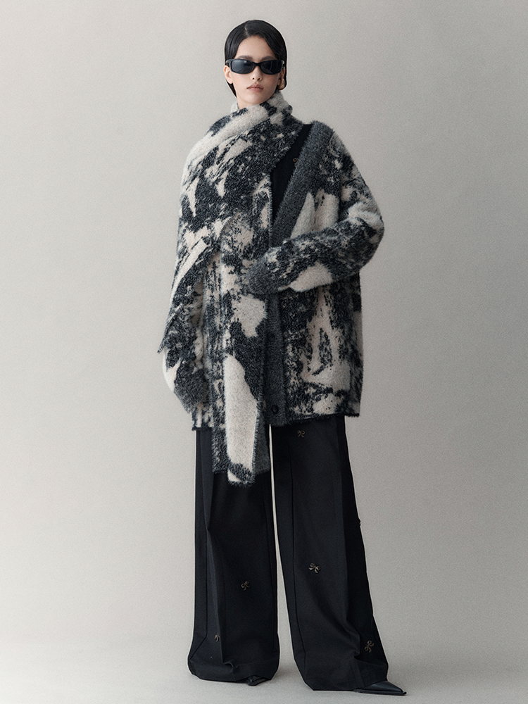 Retro Oversize Wool Cardigan