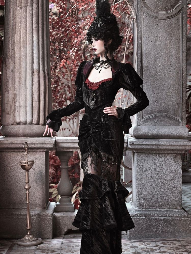 Gothic/victorian-inspired Velvet Cardigan Top