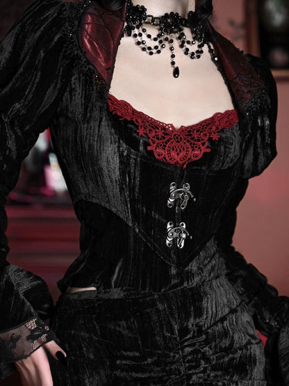 Gothic/victorian-inspired Velvet Cardigan Top