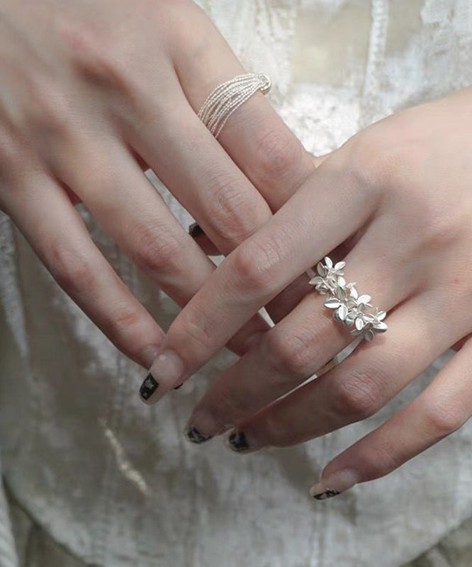 Stylish White Alloy Open Rings