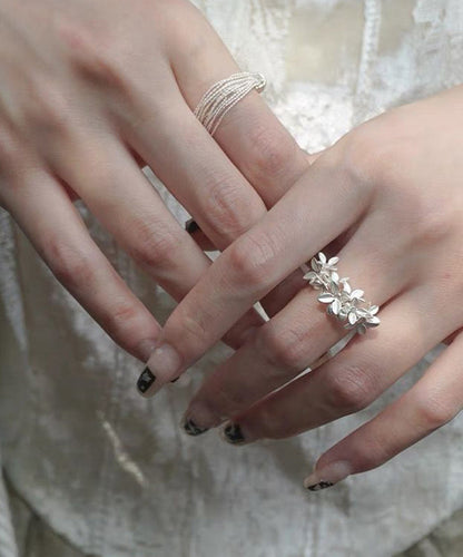 Stylish White Alloy Open Rings
