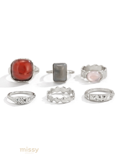 Jaelah Stackable Gemstone Ring Set