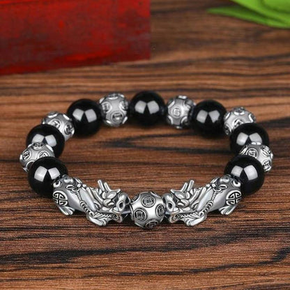 Buddha Stones Tibetan Fengshui Pixiu Obsidian Bracelet
