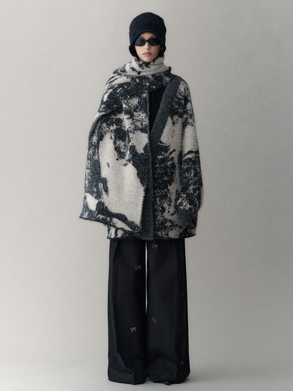 Retro Oversize Wool Cardigan