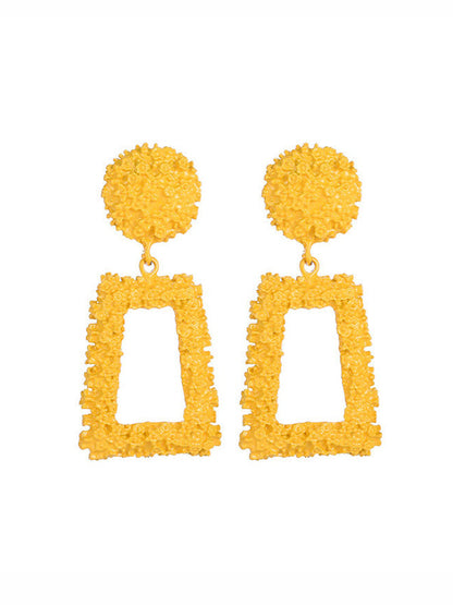 Geometric Hollow Color Drop Earrings