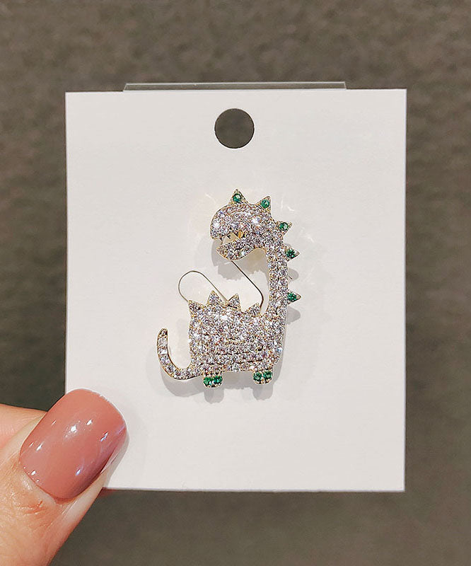 Silk Alloy Zircon Dinosaur Brooches