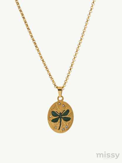 Dulce Oval Enamel Pendant Necklace