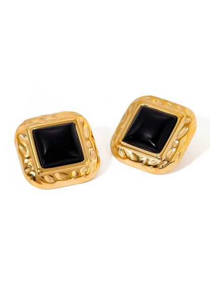 Charvi Agate Geometric Studs