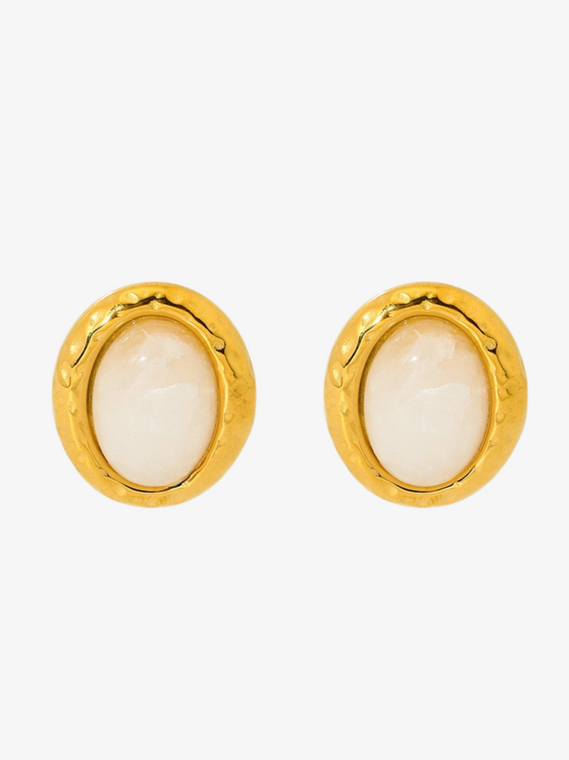 Viviann Hammered Oval Drop Earrings