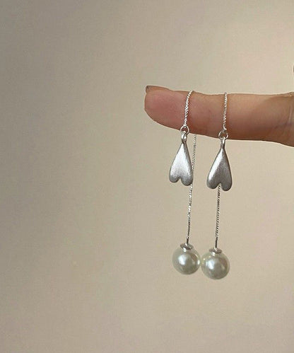Art Silk Copper Overgild Pearl Tassel Drop Earrings