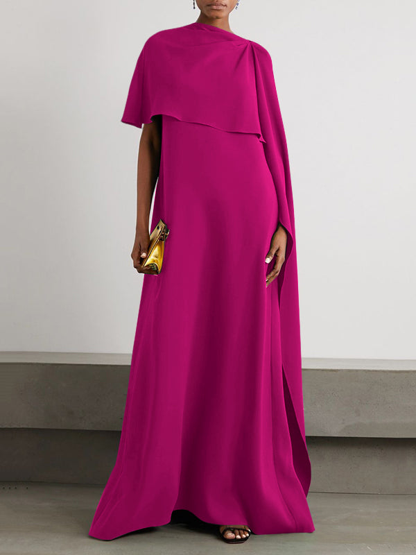Loose Asymmetric Color Maxi Dresses
