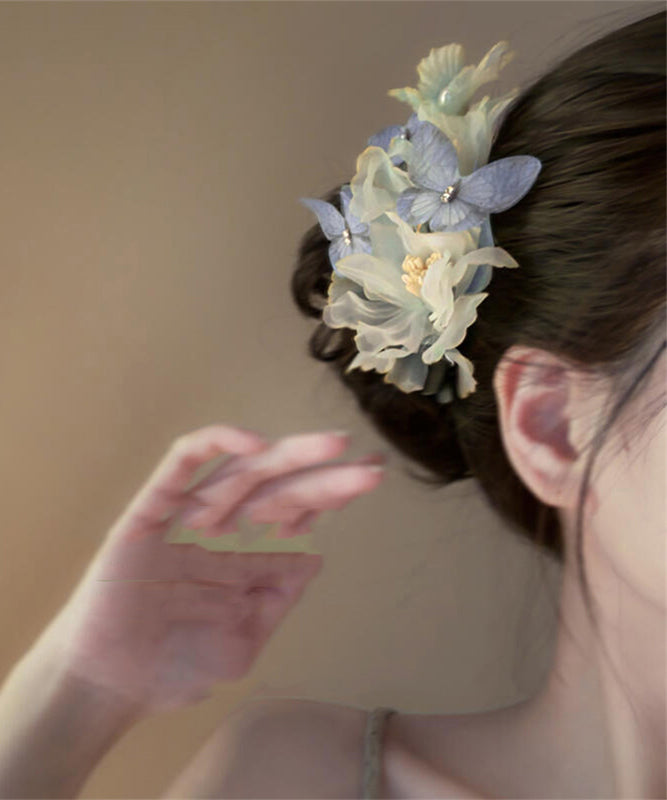 Retro Multicolor Tulle Butterfly Pearl Hairpin