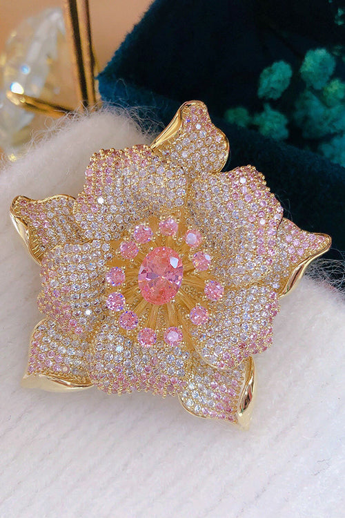 Blooming Inspiring Elegance Flower Crystal Brooch