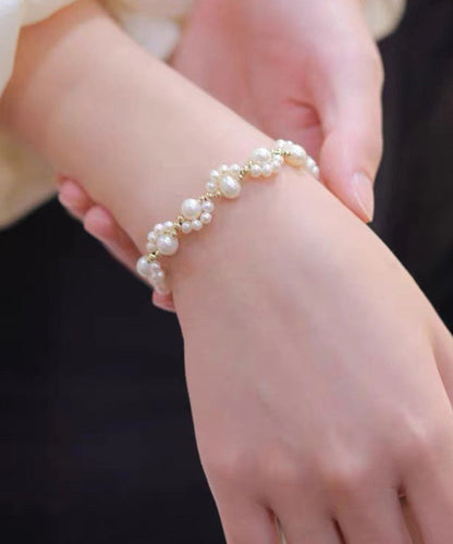 Gold Alloy Kitten Claws Pearl Tassel Charm Bracelet