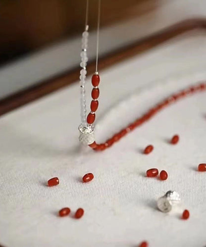 Colorblock Agate Beading Bilayer Sweater Necklace