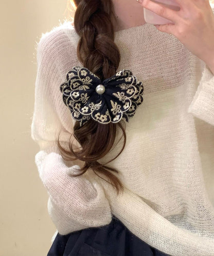 Alloy Embroidery Pearl Banana Hairpin
