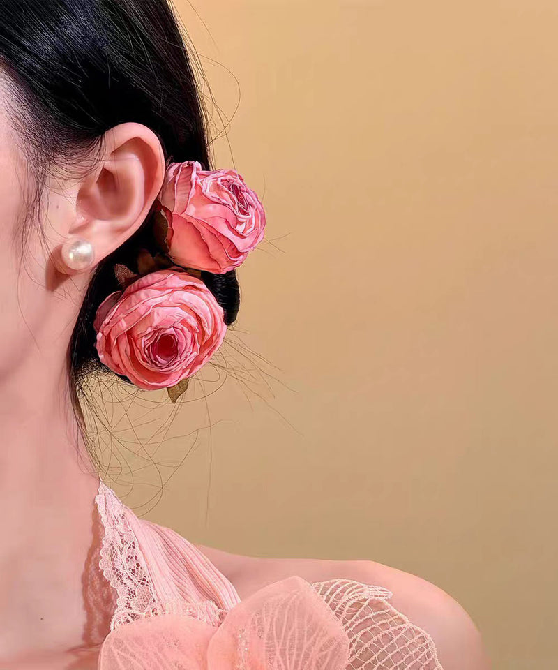 Pink Alloy Rose a Pair Hairpin