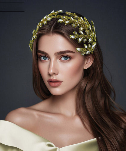 New Turmeric Yellow Weave Crystal Hairpiece