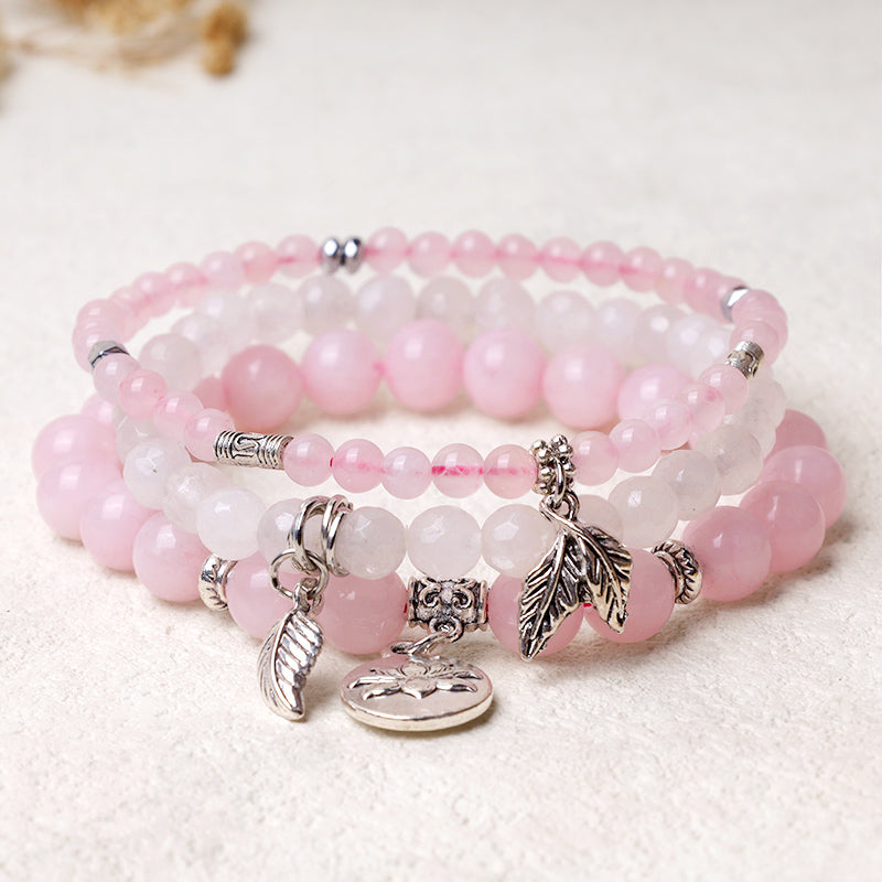Amethyst Crystal Healing Bracelet With Lotus Symbol | 6-8mm Beads