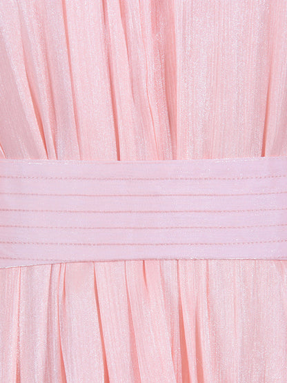 High-low Loose Pleated Split-joint Stand Collar Mini Dresses