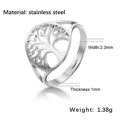 Intricate Tree of Life Steel Ring