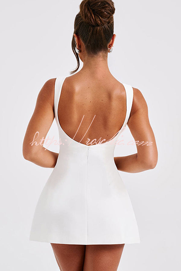 Cosmopolitan High Neck Scoop Back Bubble-shaped Mini Dress