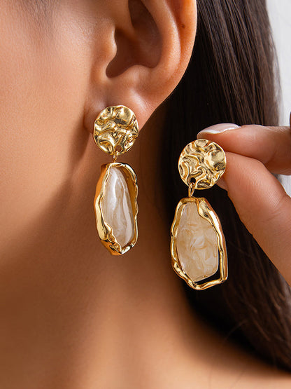 Irregularity Geometric Shiny Earrings Accessories