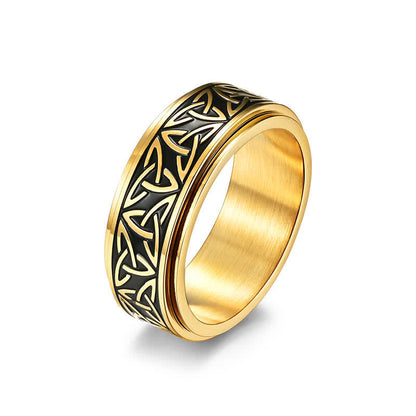 8mm Titanium Steel Triquetra Spiritual Ring for Balance