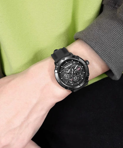 Retro Green Silicone Rubber Hollow Out Noctilucent Watches