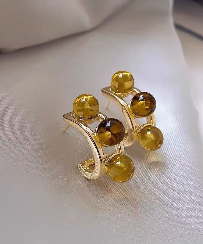 New Gold Sterling Silver Overgild Pearl Hoop Earrings