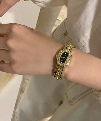 Fine Gold Alloy Quartz Movement Tempered Glass Watch