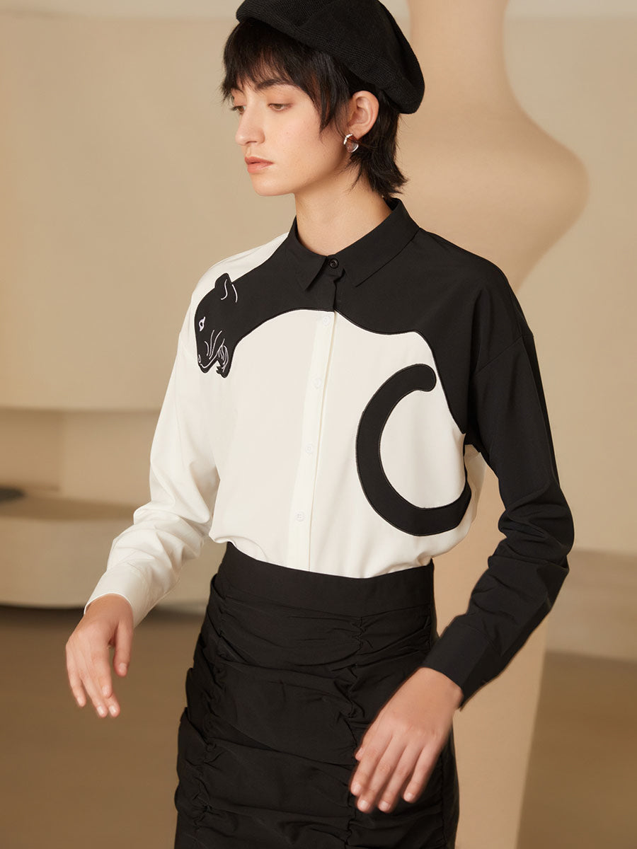Panther Grace Embroidered Blouse