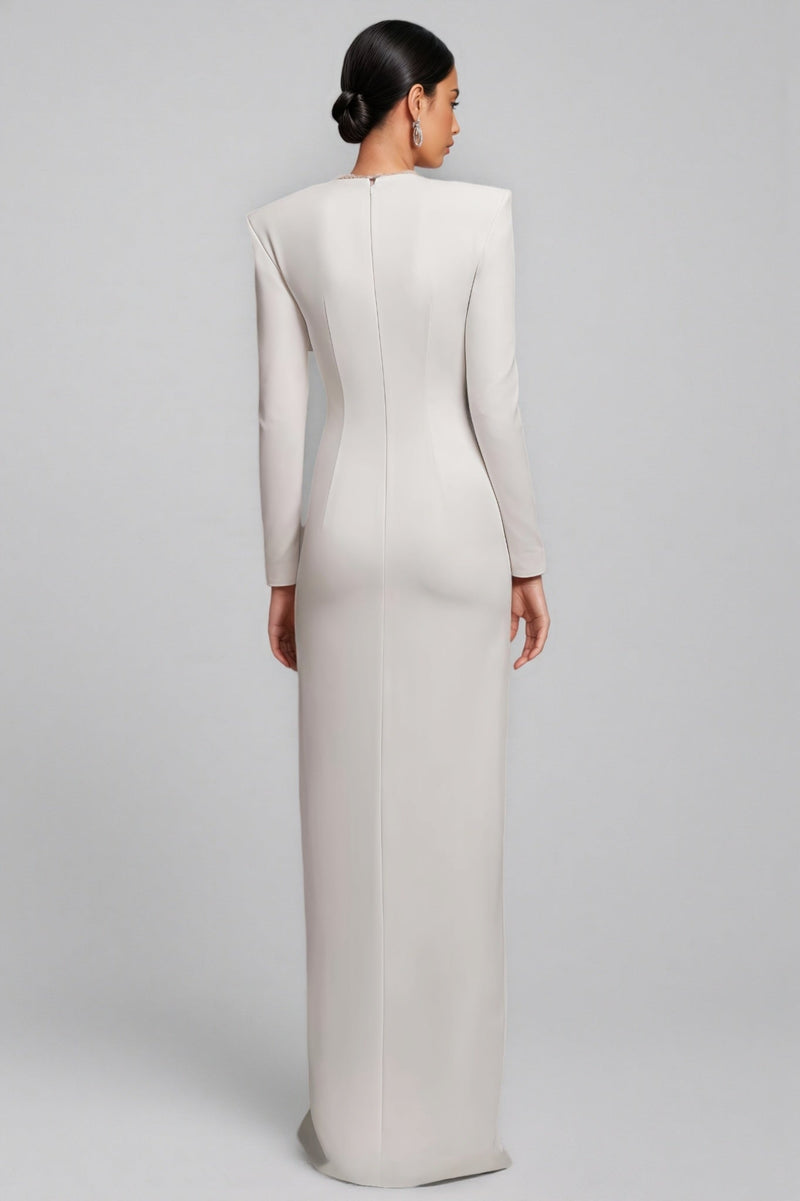 Lalia White Waisted Maxi Dress