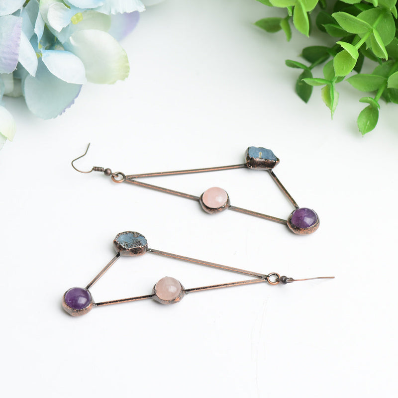3.2 Inch Geometric Spiritual Crystal Healing Earrings