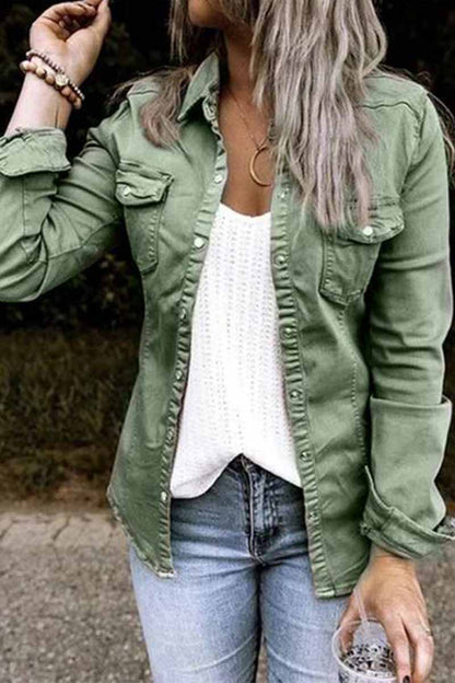 Long Sleeve Color Blouse(4 Colors)