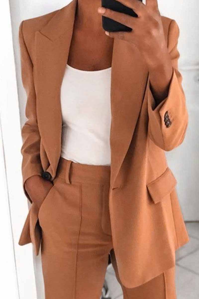 Two-piece Lapel Cardigan Blazer（5 Colors）