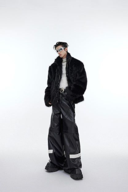 Strap Detail Vegan Leather Pants