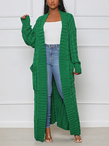 Knitted Graceful Open Front Cardigan