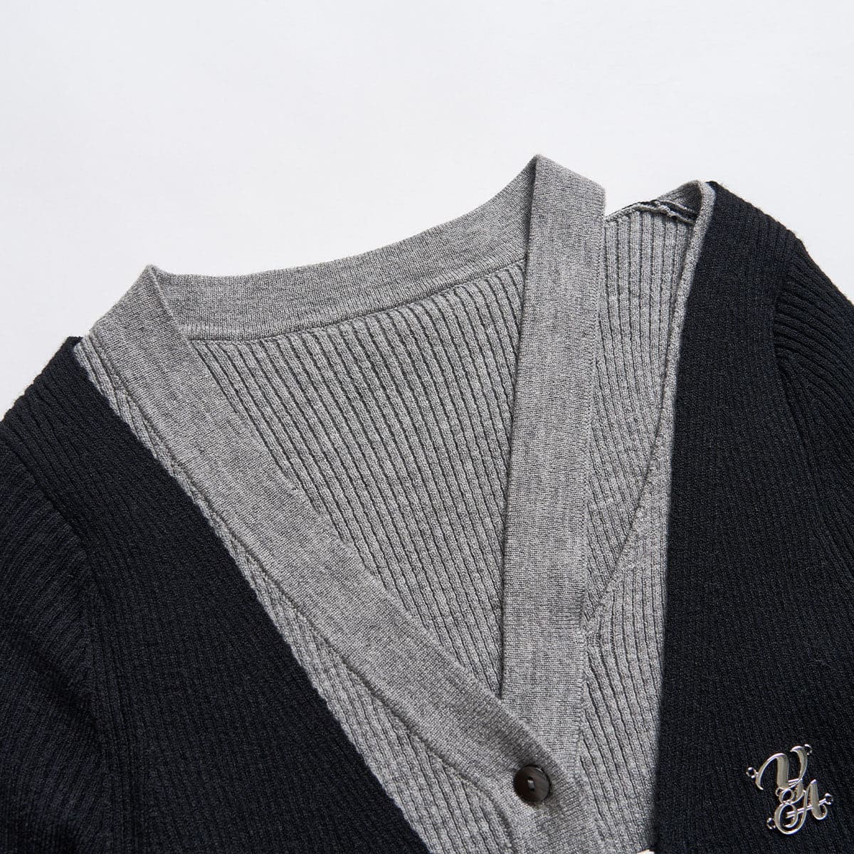 Black Knit Long Cardigan With Hollow Out Design