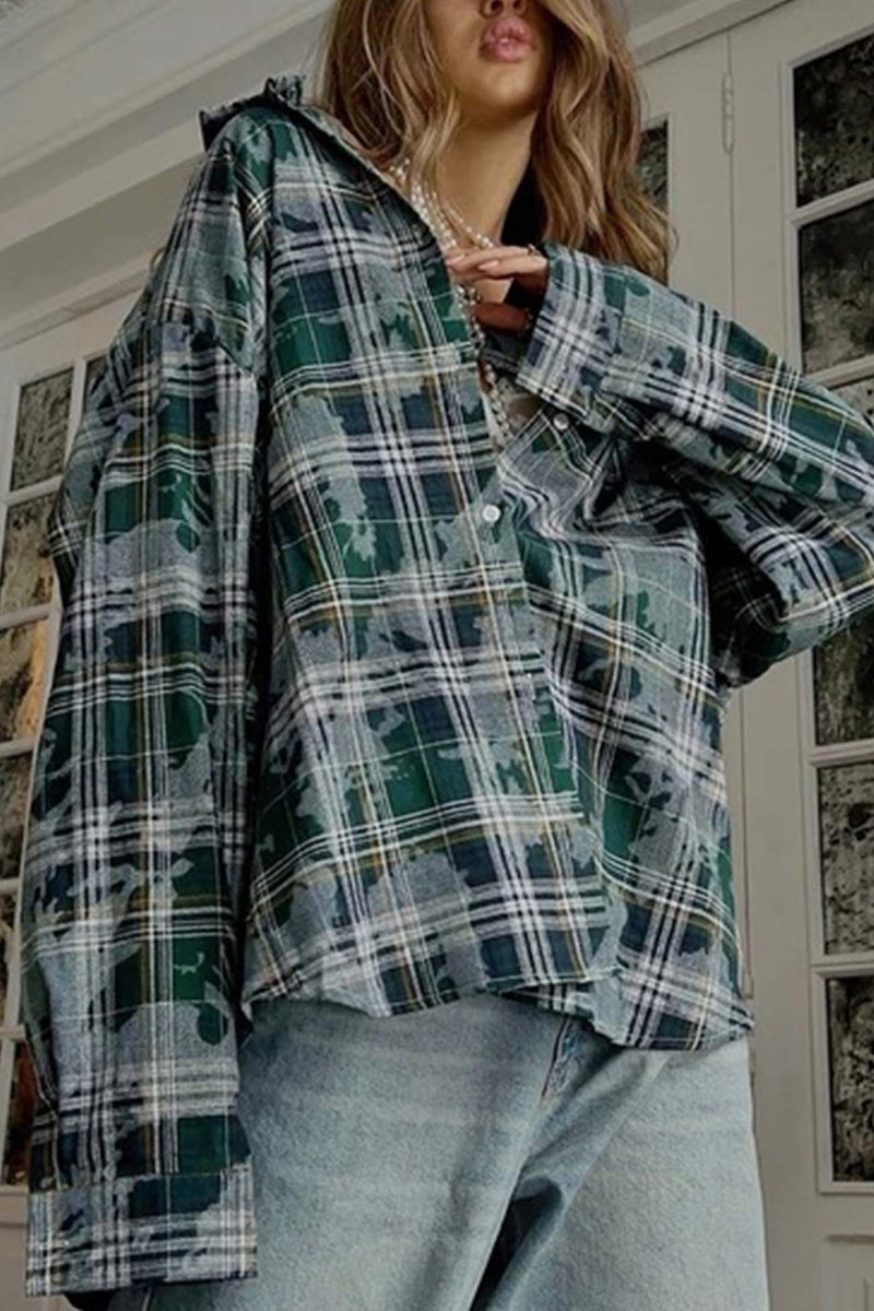 Plaid Oversized Blouse