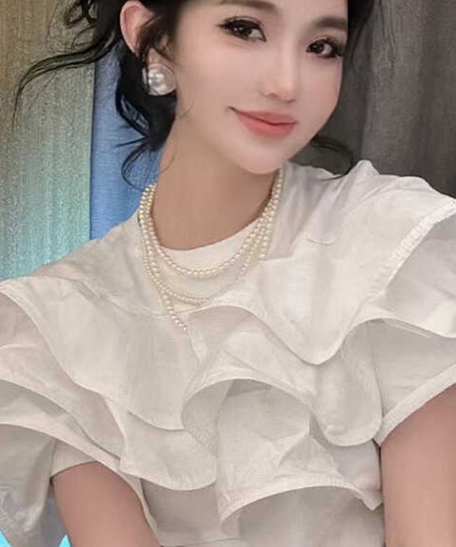 White Pearl Patchwork Beading Tassel Pendant Necklace