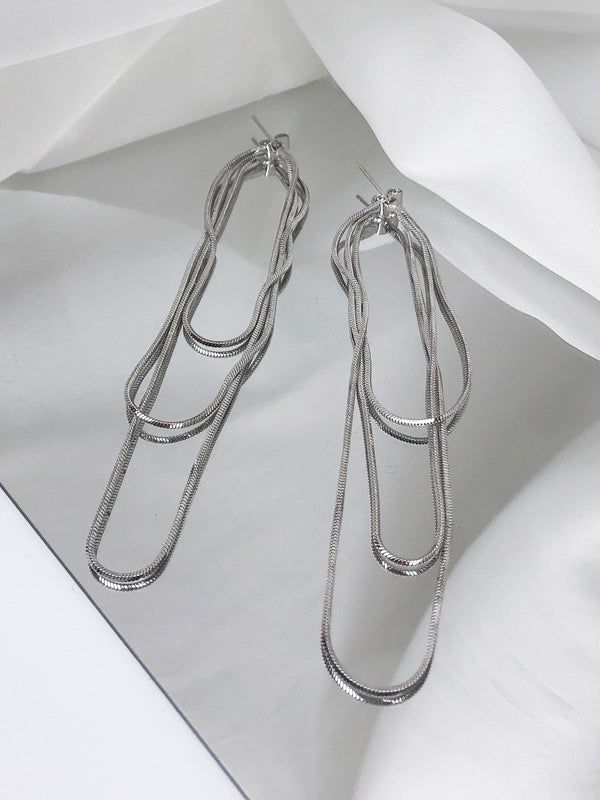 Simple Tasseled Color Earrings