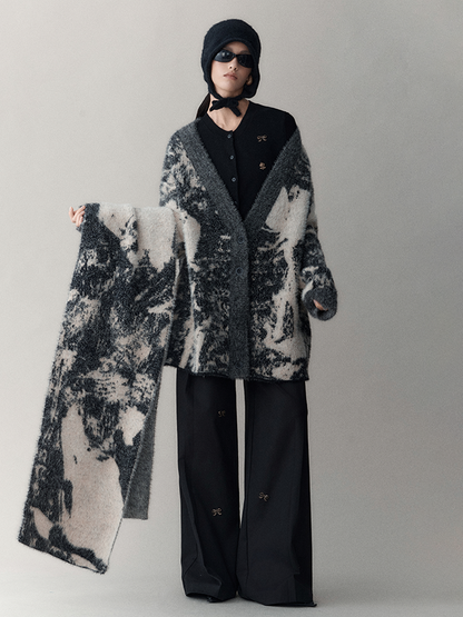 Retro Oversize Wool Cardigan