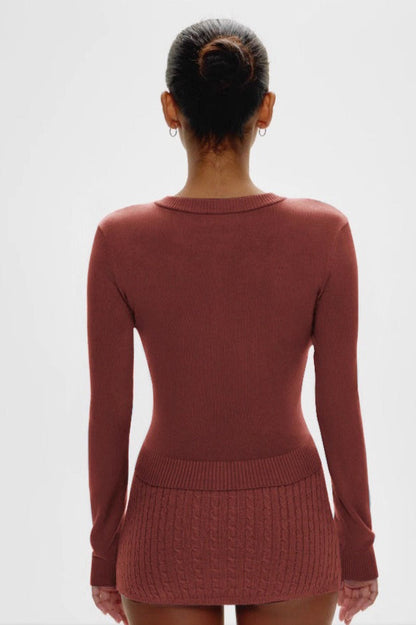 Retro Lazy-style Versatile Crew-neck Long-sleeve Knit Cardigan