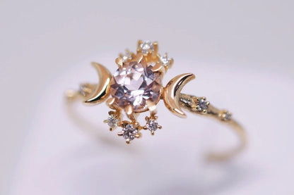 Triple Goddess Star Crystal Ring