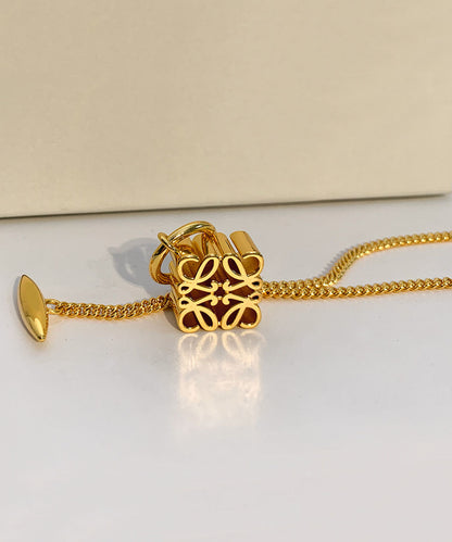 Classy Gold Copper Overgild 24k Gold Pendant Necklace
